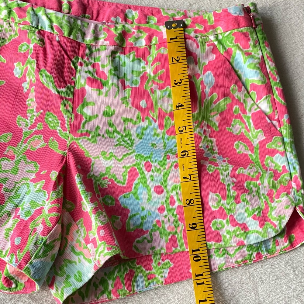 Lilly Pulitzer Adie Shorts Pink Green Flamingo Southern Charm Print Size 2 Women - Picture 14 of 16
